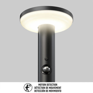 The Artika Urbia Solar LED Bollard with Motion Sensor, shown on a plain gray background.