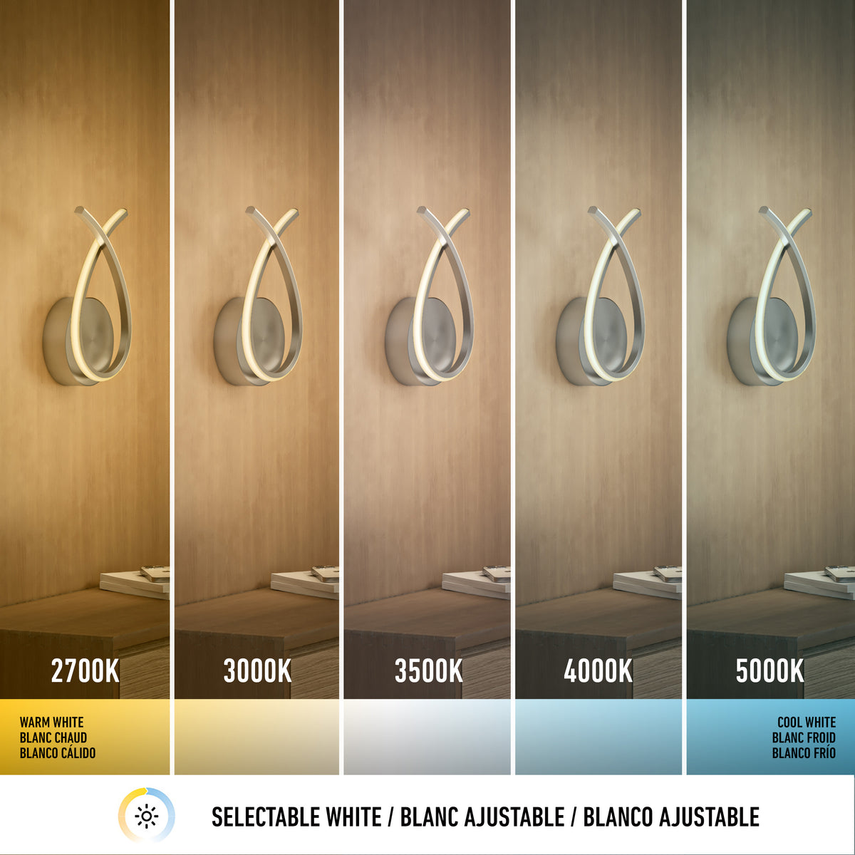 Gamma lámpara de pared LED moderno 5 CCT