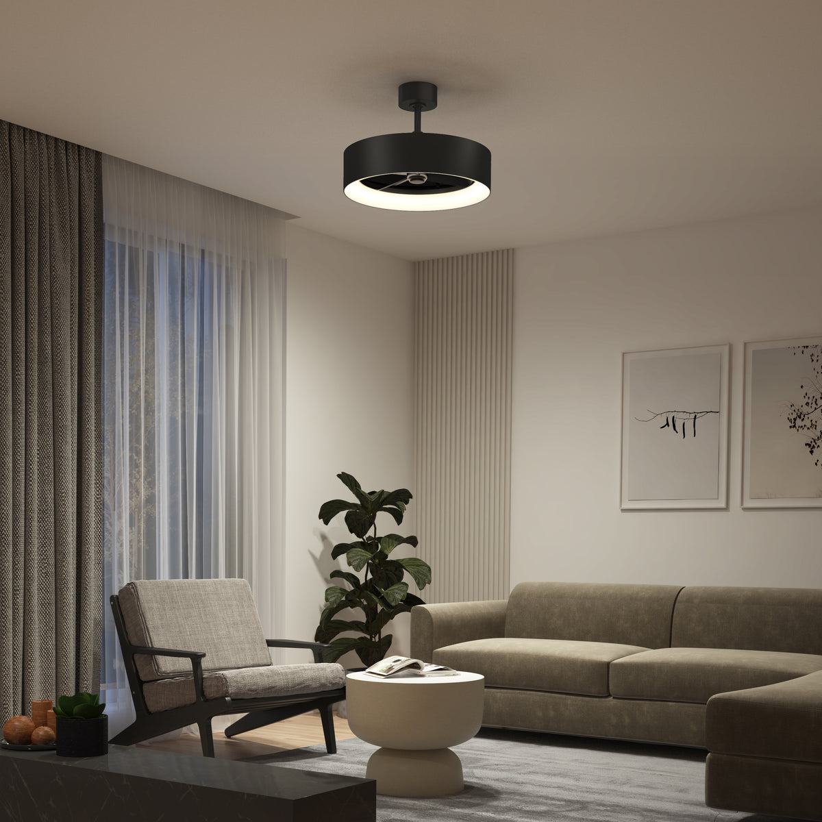 Aiden 24 in. (61 cm) LED modern fandelier ceiling fan with light - includes remote