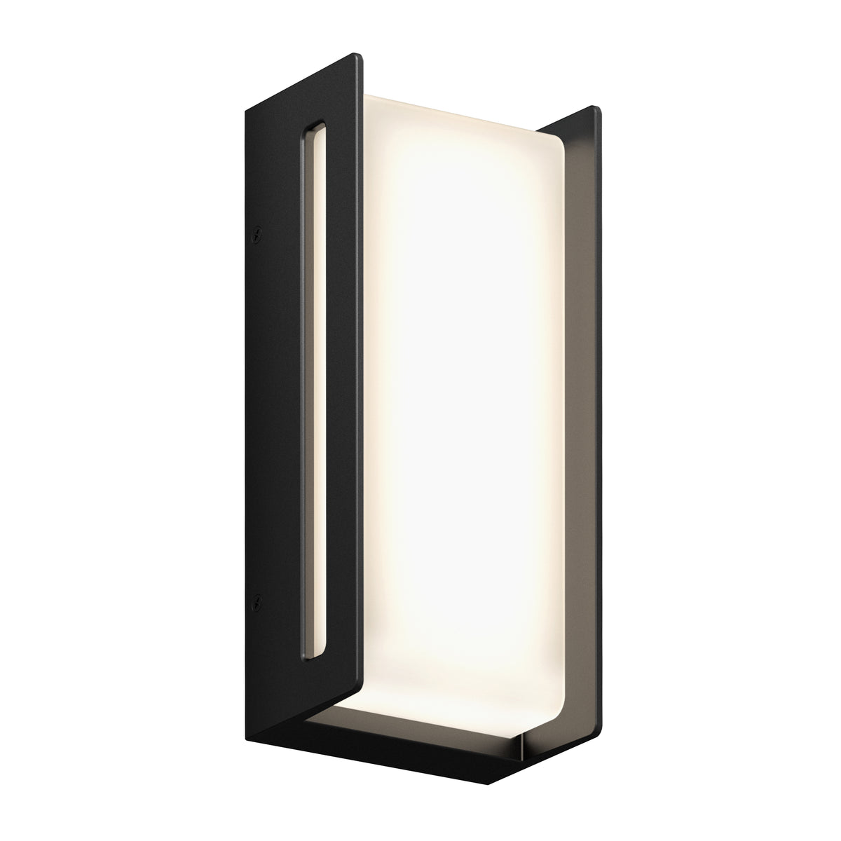 The Artika Ryker smart RGB indoor-outdoor wall light features a rectangular matte black frame and frosted diffuser, offering clean lines, a minimalist design, and customizable soft glow for modern spaces.