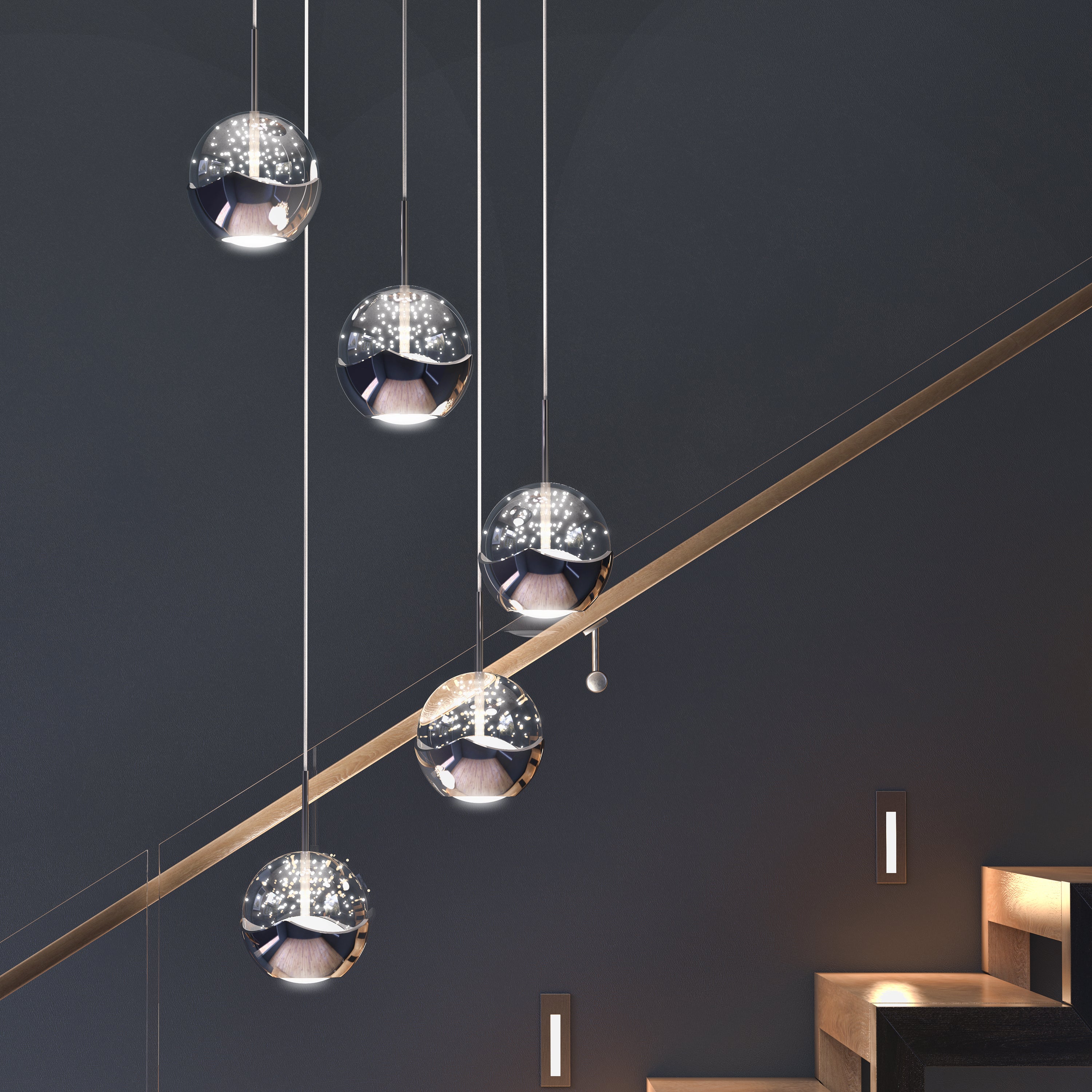 Oracle 5-Light LED Chrome Pendant | Artika Canada
