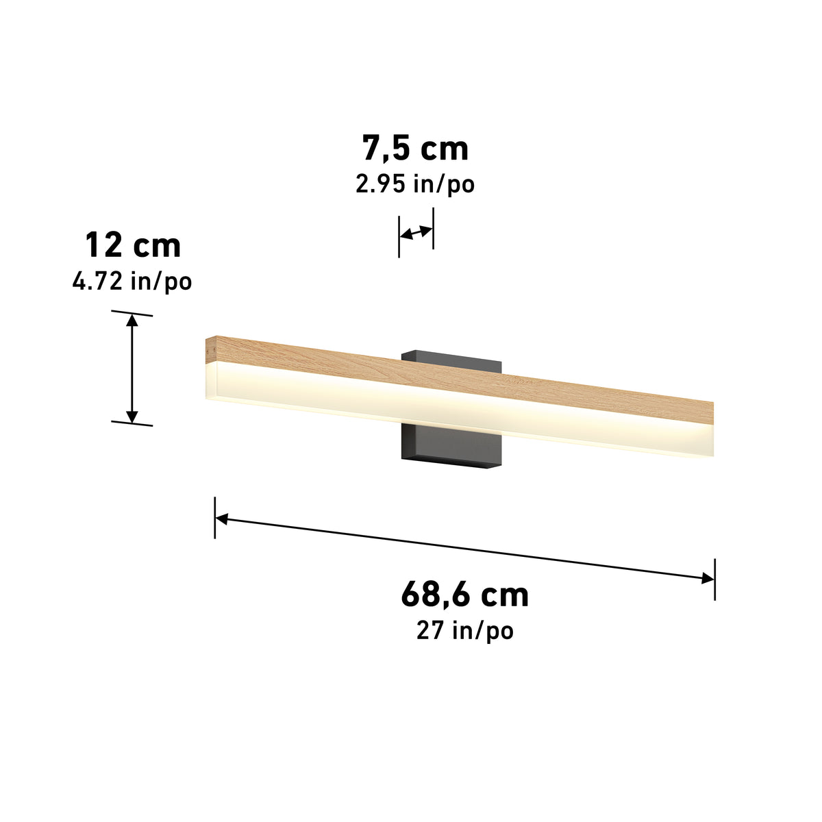 Neil 27-in (69 cm) Integrated LED Vanity Light Bar for Bathroom