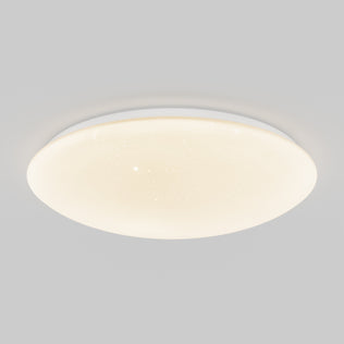 The Artika Empress 13 in. Modern LED Flush Mount Ceiling Light features 3 CCTs and a dotted design, glowing warmly on a gray background.