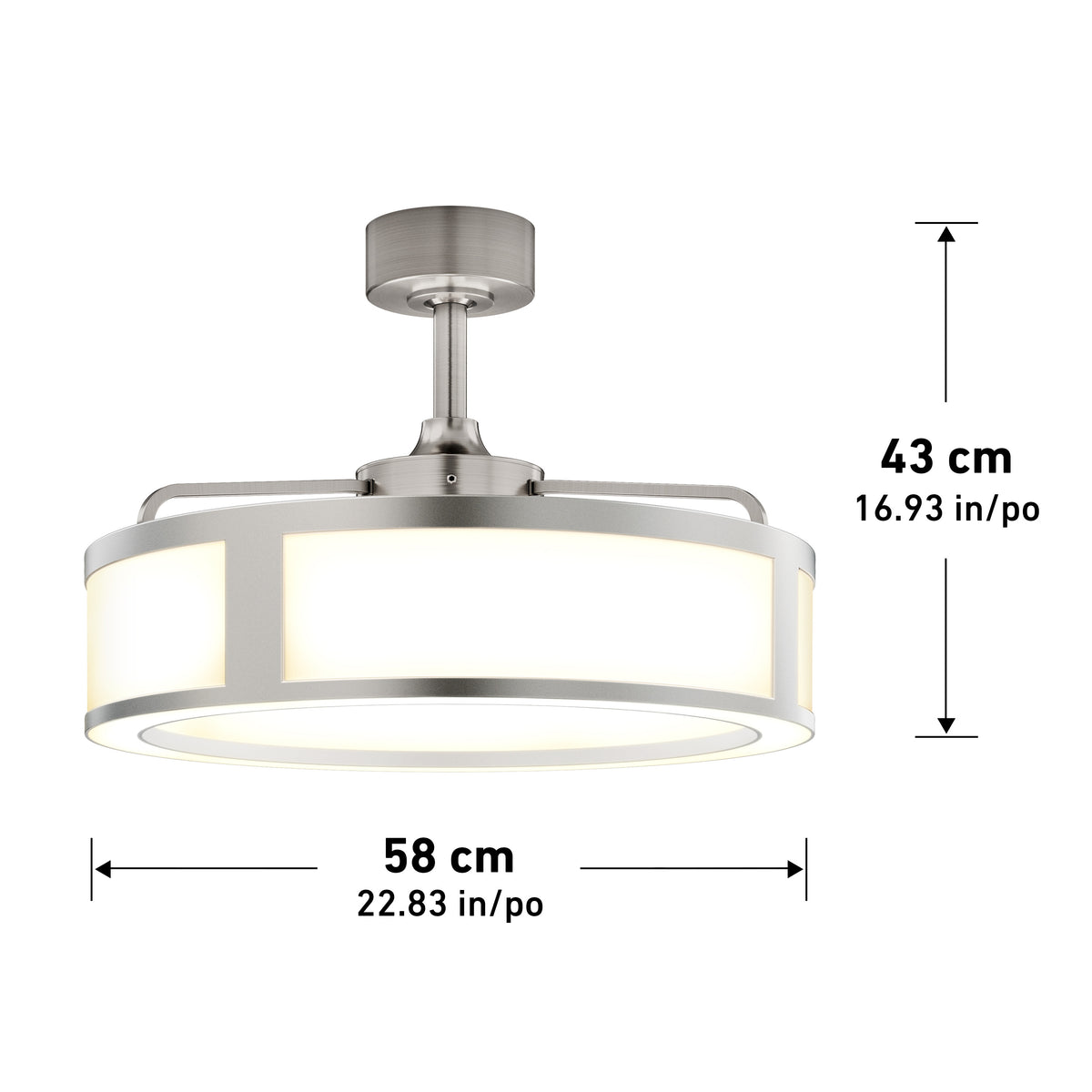 Huxley 23 in. (59 cm) LED modern fandelier ceiling fan with light