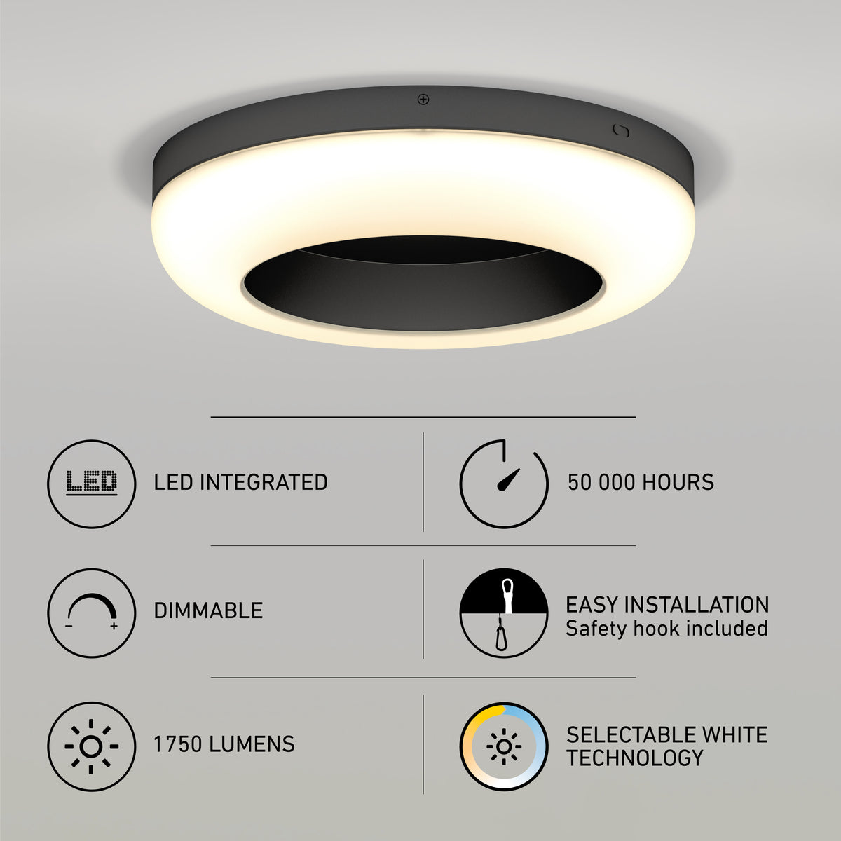 Louka 15 in. modern LED flush mount light 5 CCT