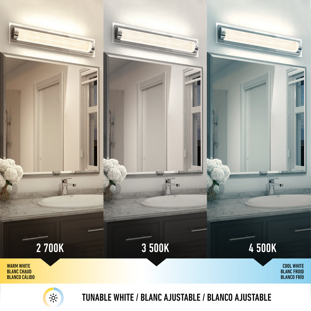 Glamour 27 pulg (69 cm) luminario de baño LED integrado 3 TCL para baño
