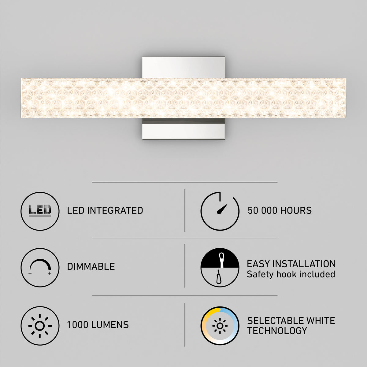 Adeline 18 pulg (46 cm) luminario de baño LED integrado 3 TCL para baño