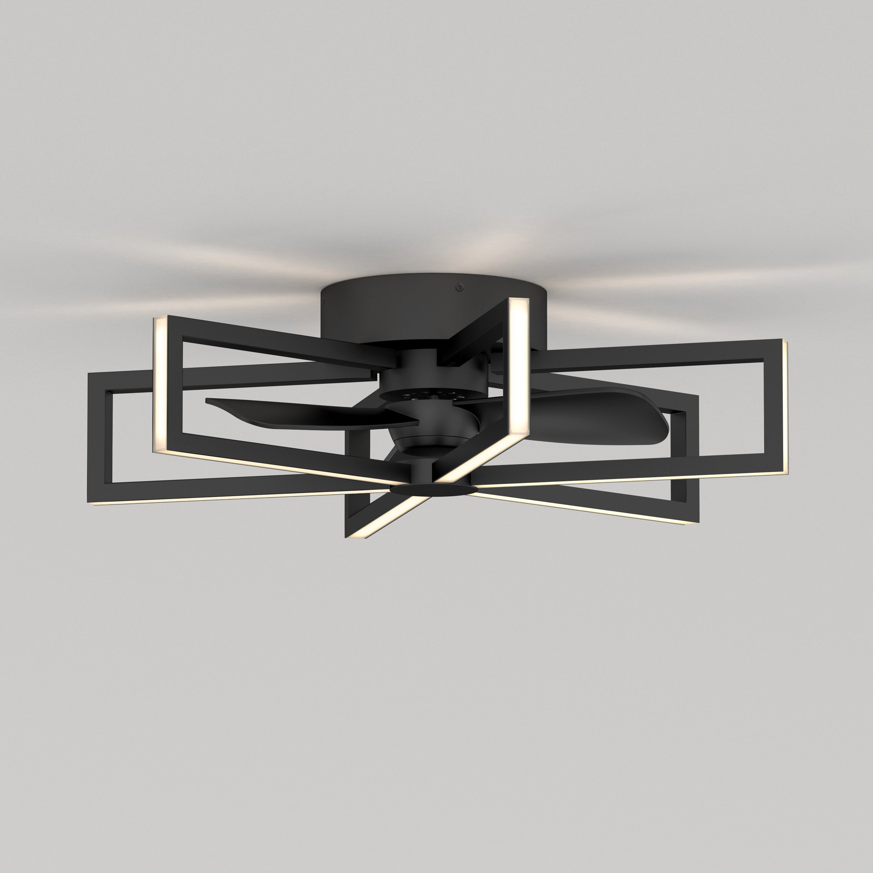 Swirl 26 in. LED ceiling fan 3 speeds w. in Matte Black | Artika