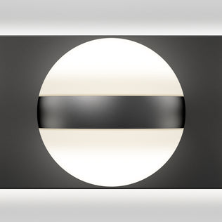 The Artika Baldric LED modern bathroom vanity light features a black band, ideal for mirror lighting in a stylish space.