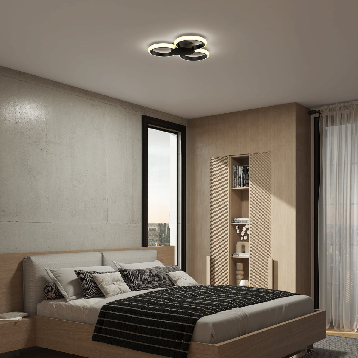 Nyala luz de techo LED moderna empotrada 38 cm (15 in.) 5 CCT