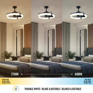 Artika Sunnyvale 23 in. LED fandelier ceiling fan for bedrooms, with 2700K–6000K lighting and remote control.