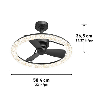 Carat 23" LED Modern Ceiling Fan with Remote Control