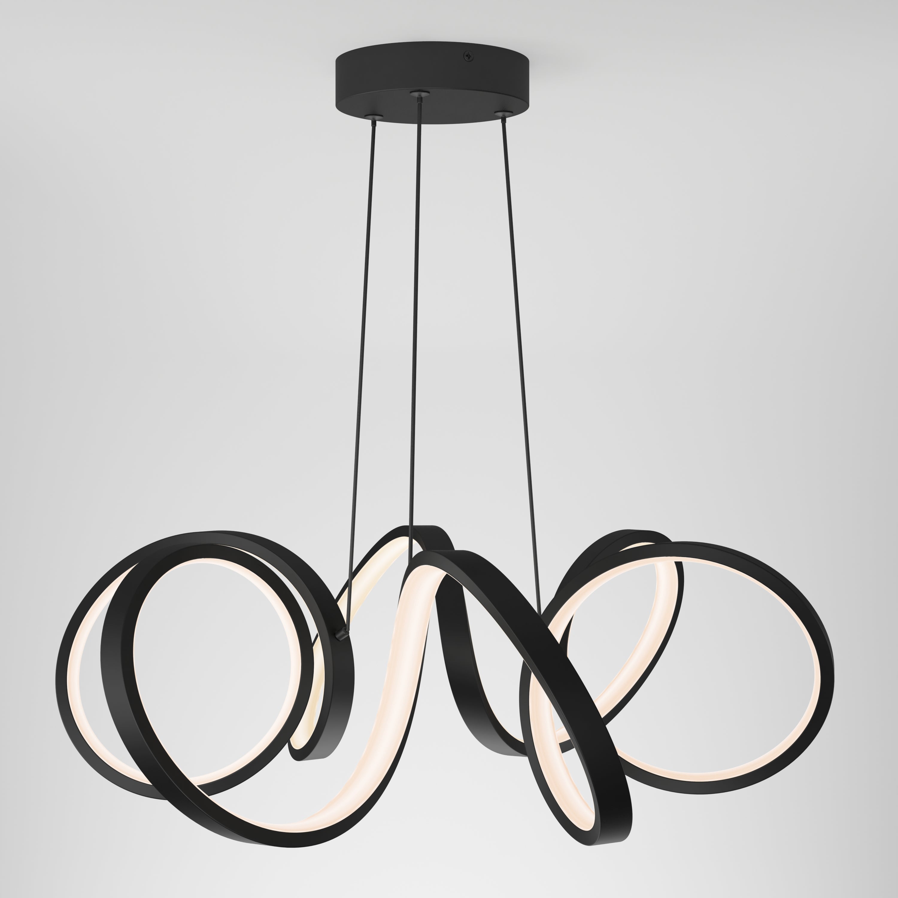 Swirl Ribbon LED Pendant Light Black | Artika