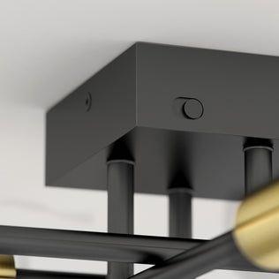 Close-up of the Artika Aristo LED flush mount 3 CCT ceiling light with multiple rods extending downward.