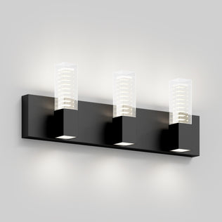 The Artika Hologram LED modern bathroom vanity light 5 CCT is perfect for bathroom mirrors and gray walls.