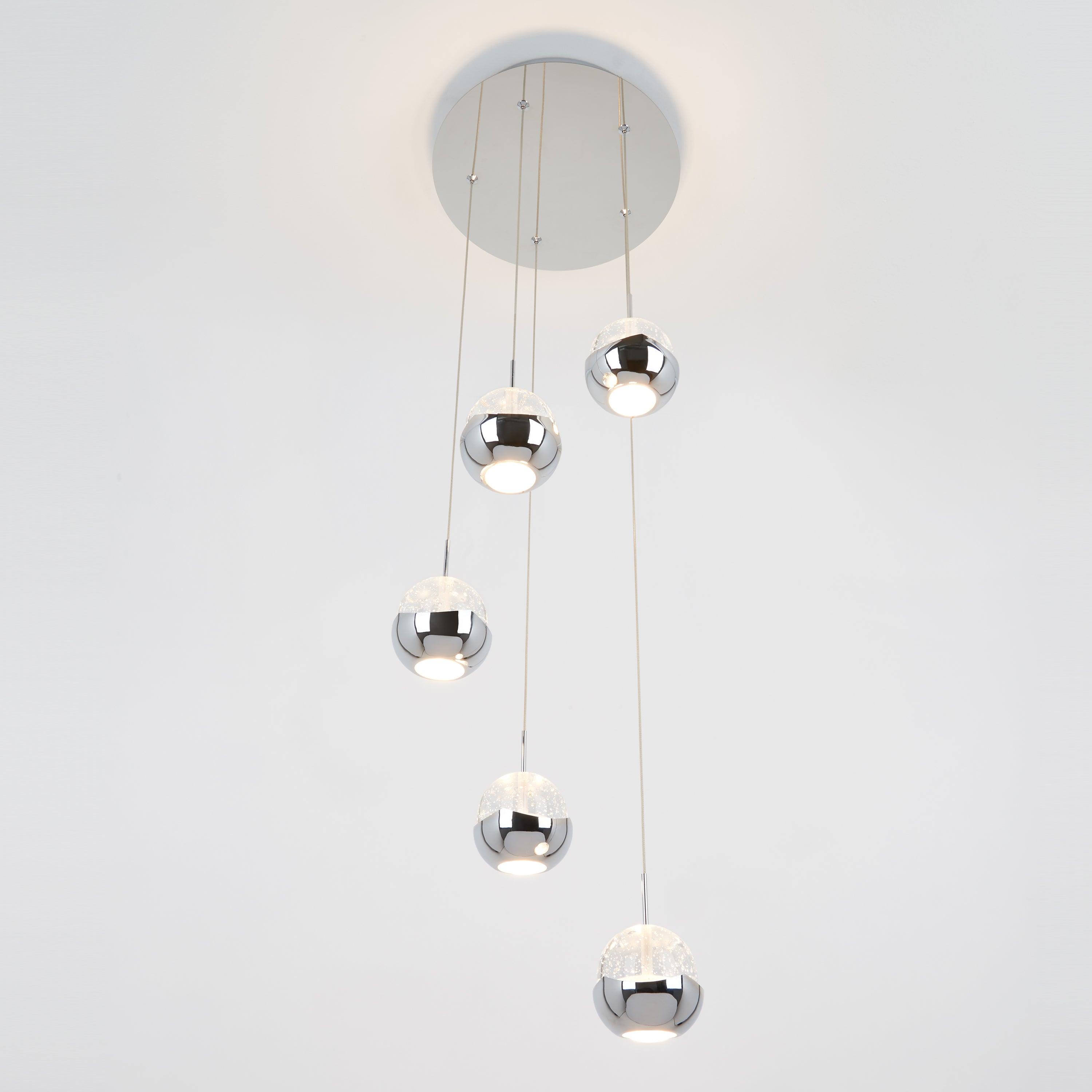 Oracle 5-Light LED Chrome Pendant | Artika