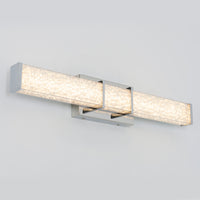 Artika Royale 27-in LED Vanity Light Bar—sleek chrome, premium crystals, ideal for modern gray bathroom walls.