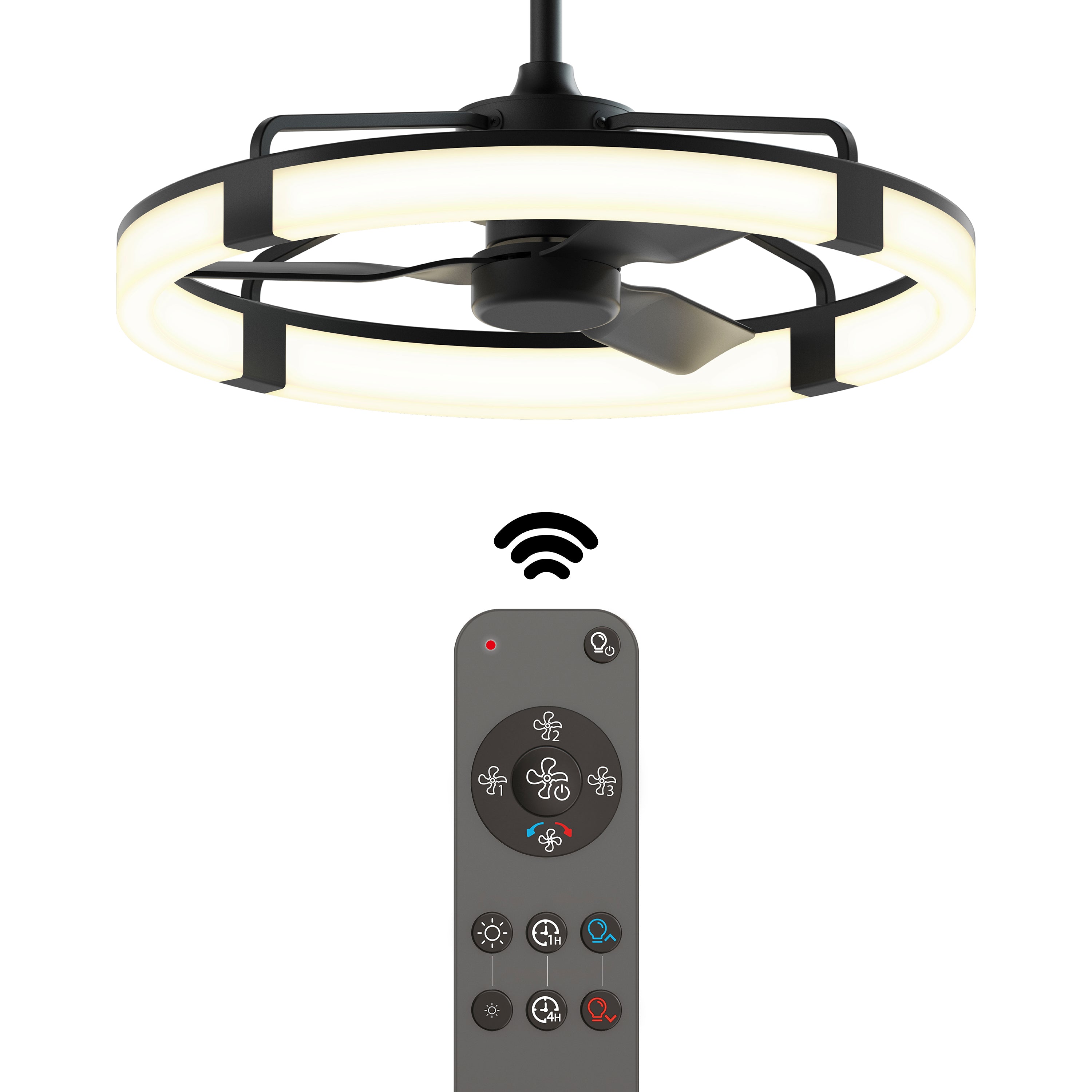 Sunnyvale 28 in. LED modern ceiling fan in Black | Artika Canada
