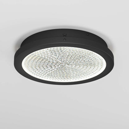 Artika Glitter 14 in. LED flush mount light features a crystal-like cover and emits bright white light for modern ceilings.