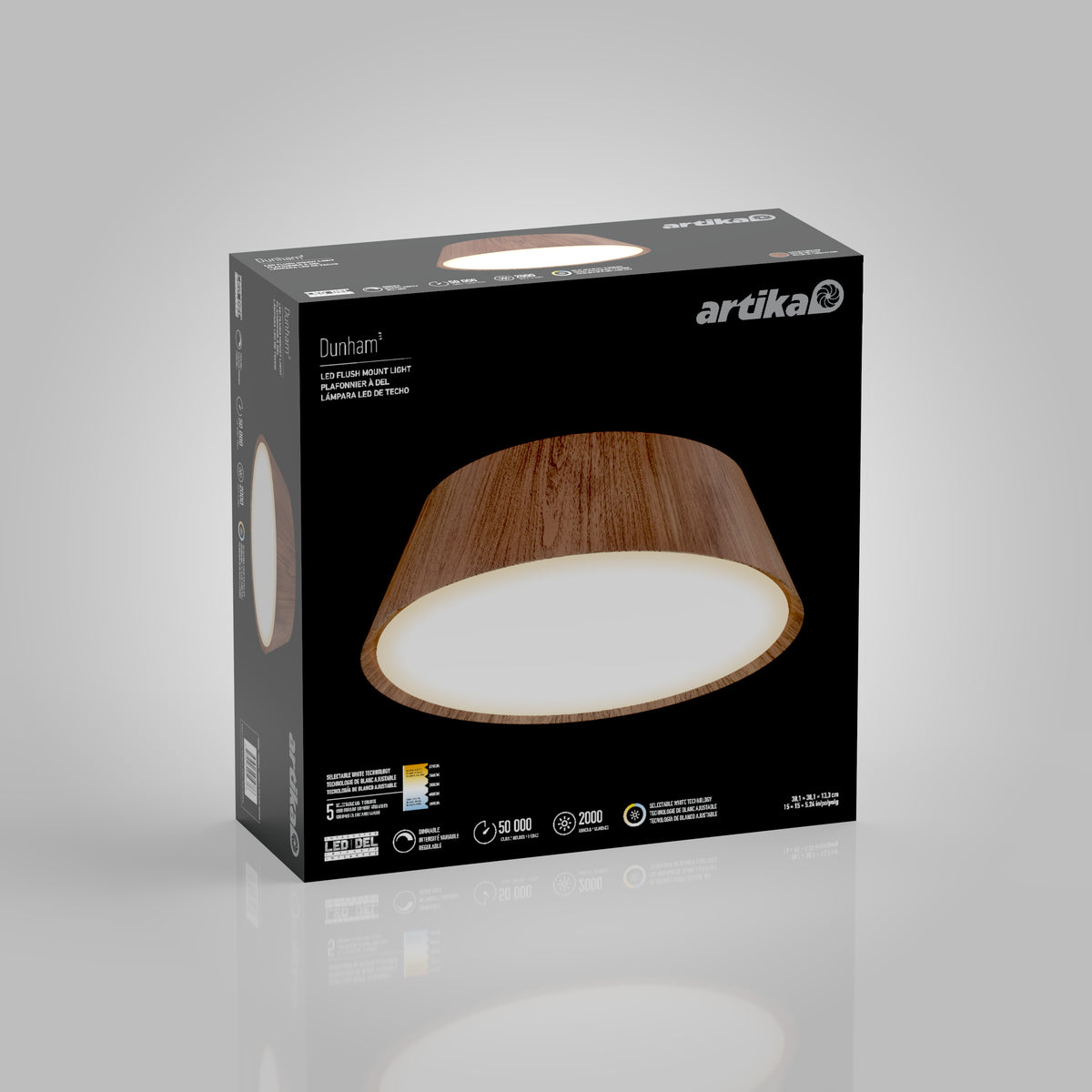 Dunham 15 in. (38 cm) Modern LED Flush Mount Ceiling Light 5 CCT