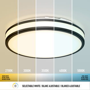 Artika’s Hemisphere 15 in. LED flush mount offers 5 CCT and dimmable brightness, making it a versatile bathroom ceiling light.