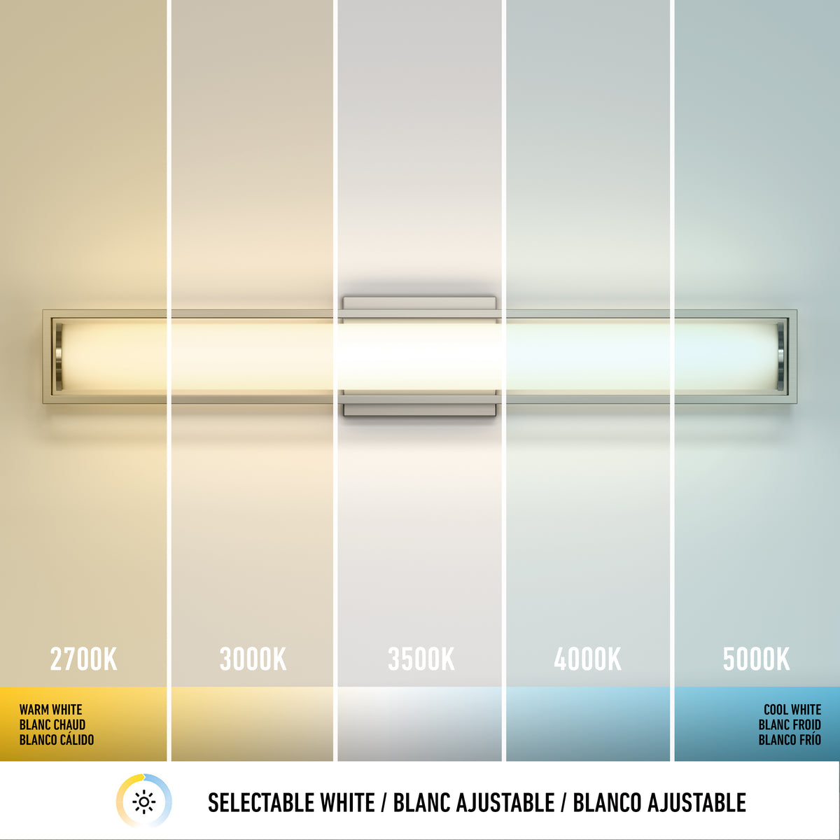 Venicia 27 pulg (69 cm) luminario de baño LED integrado para baño