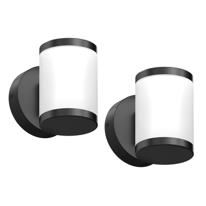 Artika Landon LED Outdoor Wall Light 2-Pack: modern black-base, frosted glass, dimmable and perfect for outdoor use.