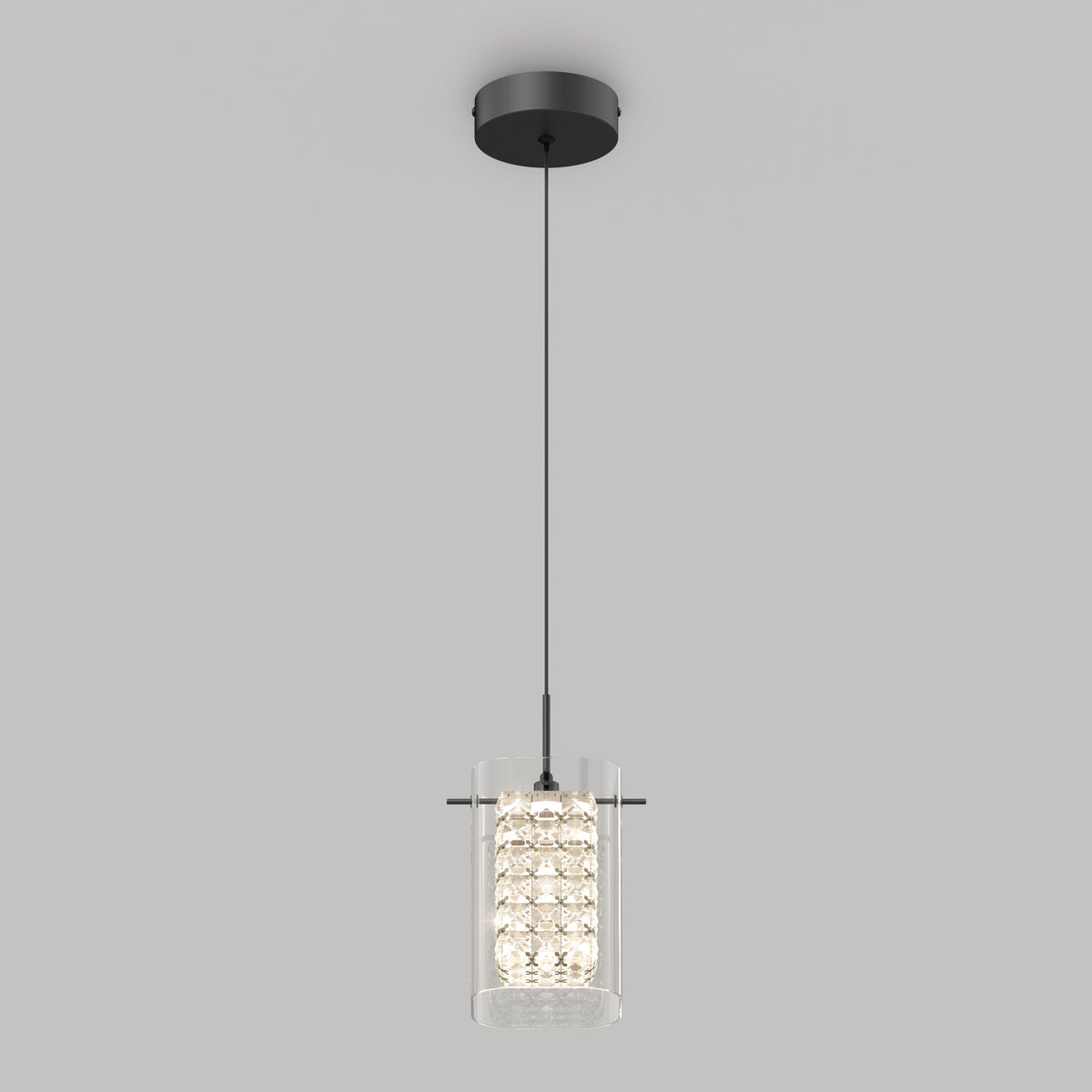 Crystal Cube suspension à 1 Lumière DEL