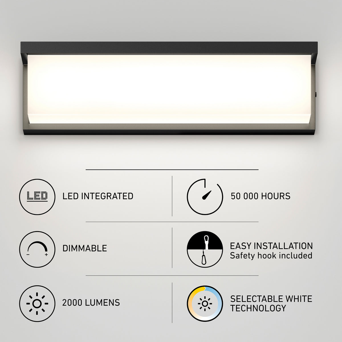 Bristol 18 po (46 cm) luminaire de vanité DEL intégré 3 TCL pour salle de bain