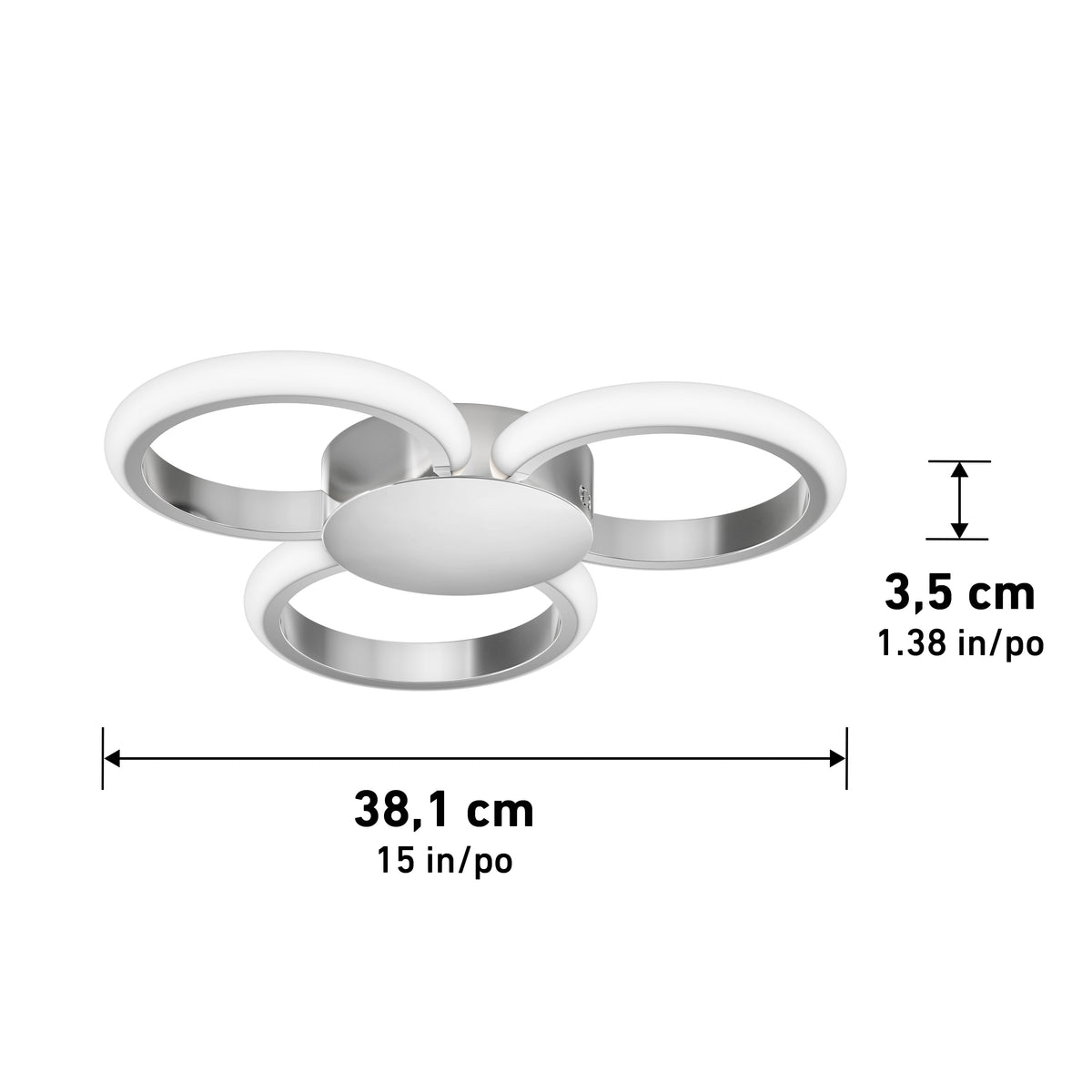 Nyala luz de techo LED moderna empotrada 38 cm (15 in.) 5 CCT