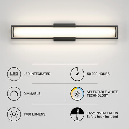 Venicia 27 pulg (69 cm) luminario de baño LED integrado para baño