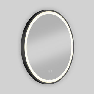 Artika Mateo 28″ LED mirror with 3 CCT, touch controls, defogger & light ring shown on a plain gray background.