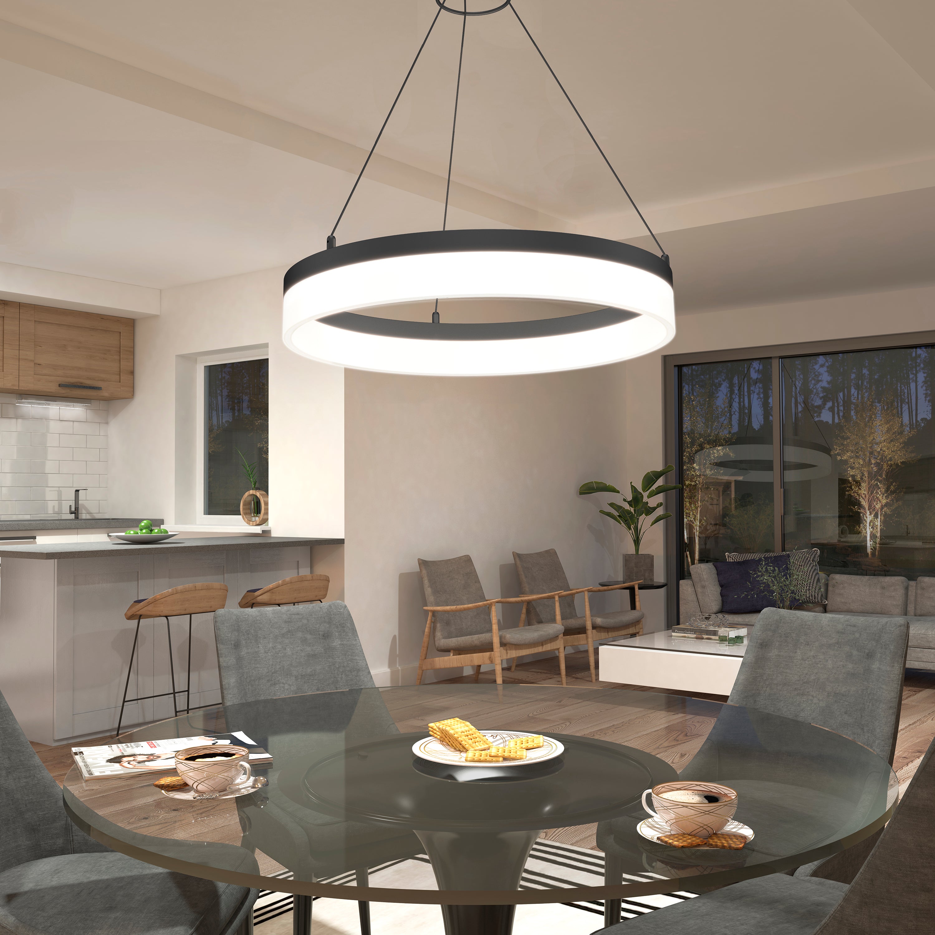 Optical LED Pendant Light 3 CCT Black | Artika