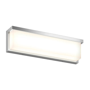 Artika Bristol modern LED bathroom vanity light, 3 CCT with chrome frame and frosted diffuser.