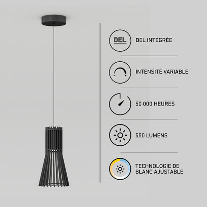 Artika Kiyo modern LED pendant light: 3 CCT, dimmable, 550 lumens, adjustable white technology for versatile style.