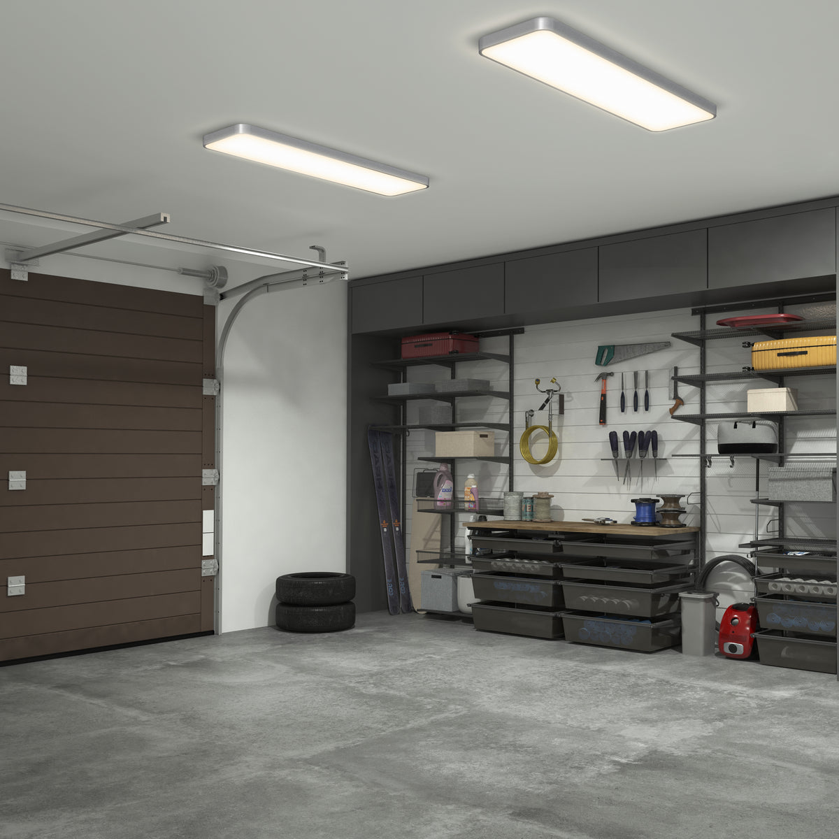 Europa 48 in. x 12 in. (122 x 30 cm) Modern Flush Mount Ceiling Light- with remote