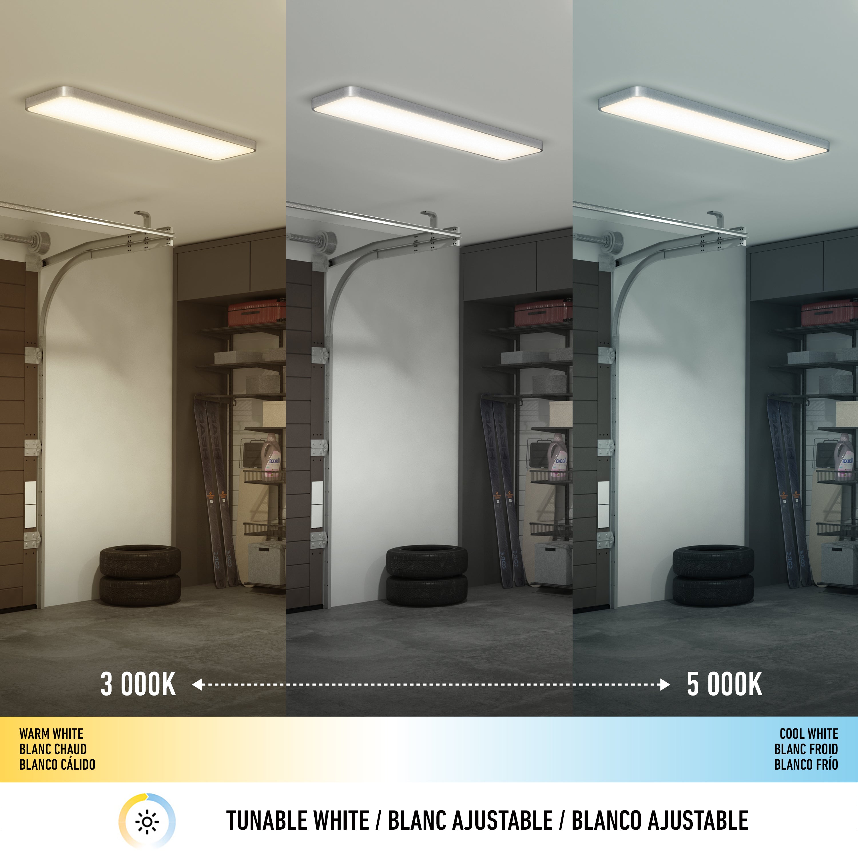 Europa 48 LED Flush Mount Light Silver With Remote | Artika Canada