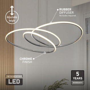 Artika Swirl Butterfly LED pendant light, 3 CCT, adjustable height—perfect for brightening any modern space.