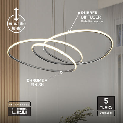 Artika Swirl Butterfly LED pendant light, 3 CCT, adjustable height—perfect for brightening any modern space.