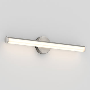 The Artika Ewen modern LED bathroom vanity light 5 CCT is ideal for bathroom mirrors with its brushed metal base and frosted tube.