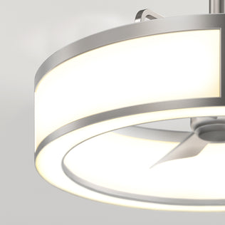 A close-up of the Artika Huxley 23 in. LED modern ceiling fan with 3 speeds and integrated circular light.