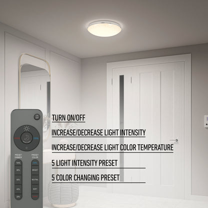 Sparkle 15 in. LED modern flush mount light 5 CCT