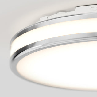 Artika Hemisphere 15″ Modern LED Flush Mount Ceiling Light, chrome finish, 5 CCT adjustable for soft, modern illumination.
