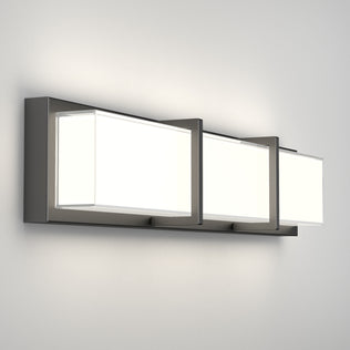 Artika Subway 27-in LED Vanity Light Bar features modern matte black finish and three frosted glass shades for contemporary bathrooms.