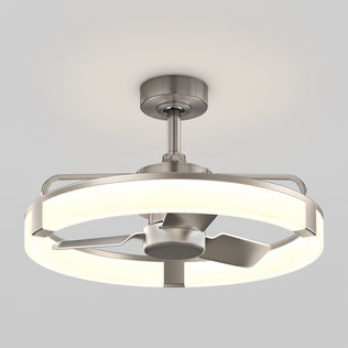 The Artika Sunnyvale 23 in. LED modern fandelier has a light, 3 blades, metallic finish, and remote for easy control.