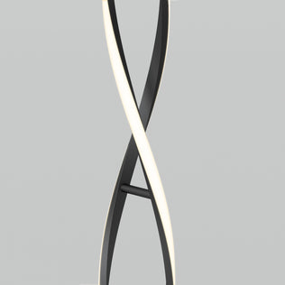 Artika’s Swirl modern LED floor lamp has two twisting black and white strips, ideal for stylish living room lighting.