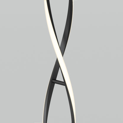Artika’s Swirl modern LED floor lamp has two twisting black and white strips, ideal for stylish living room lighting.