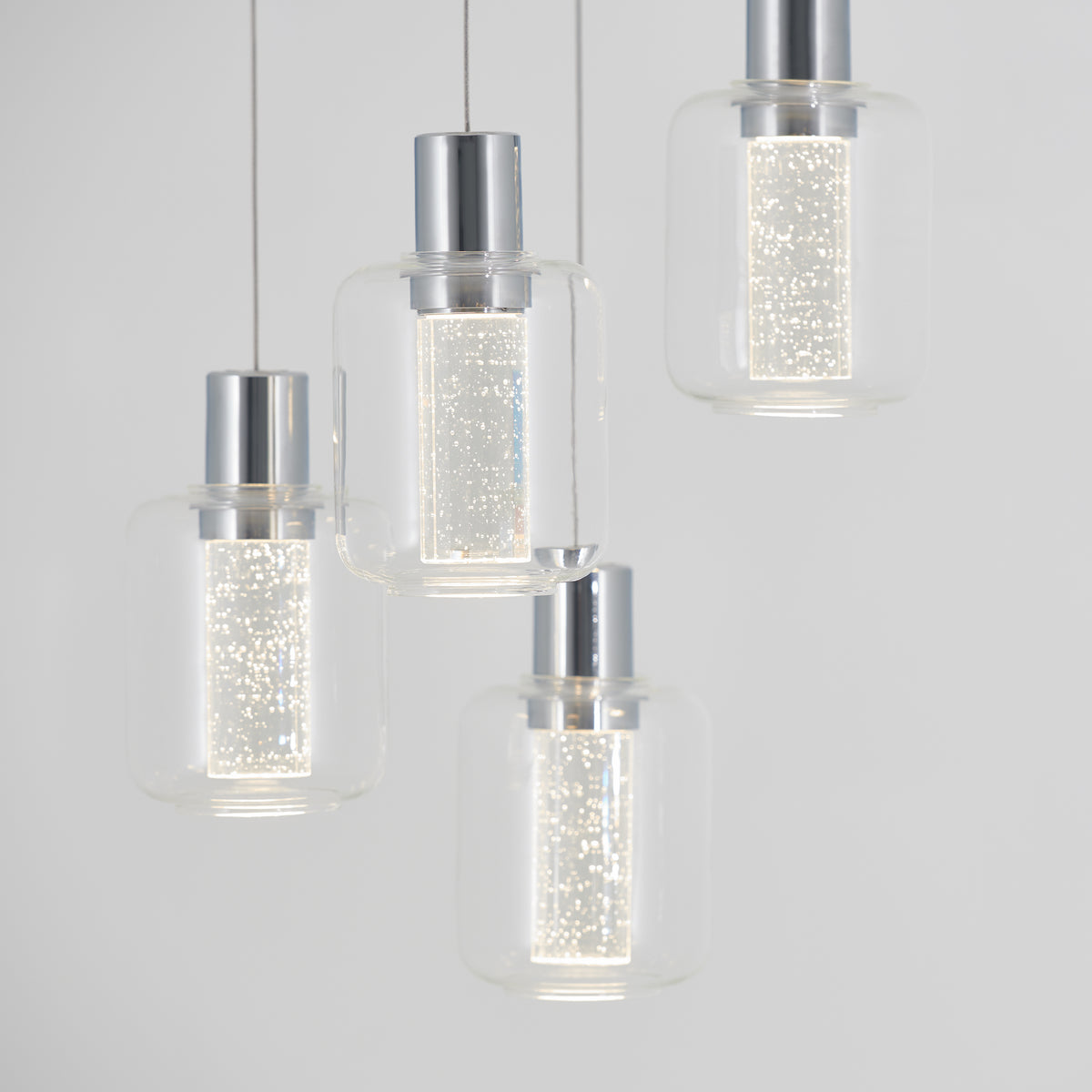 Champagne Globe 4-light LED pendant