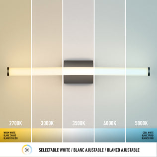 The Artika Arc 27-in LED Vanity Light Bar offers 5 CCTs, from warm to cool white, perfect for bathroom lighting needs.