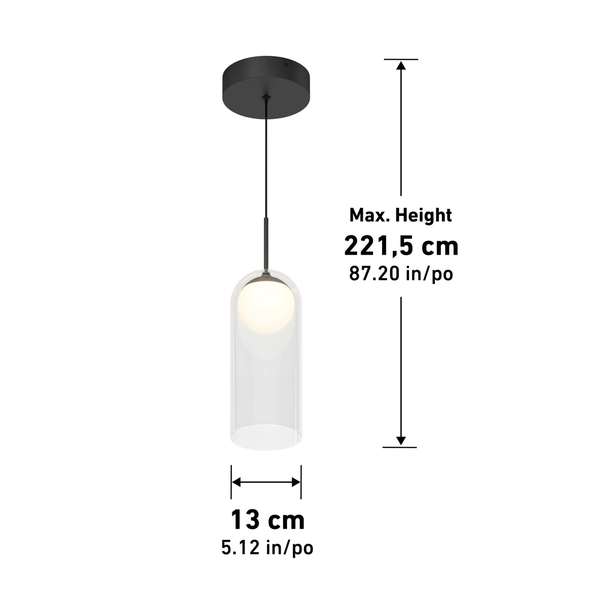Mirah lámpara suspendida LED estilo mid-century 3 CCT